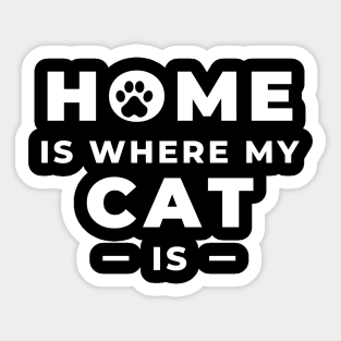 Home is where my cat is Sticker